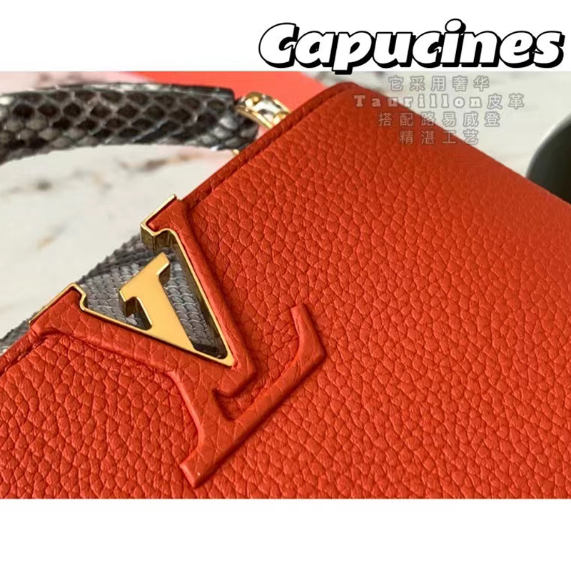 Louis Vuitton CAPUCINES MINI Taurillon Leather Bag N80007 Cornaline Orange